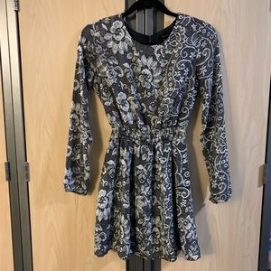 Long sleeve patterned dress